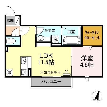 豊橋鉄道東田本線 運動公園前駅(愛知) 徒歩21分 3階建 築9年(1LDK/3階)の間取り写真
