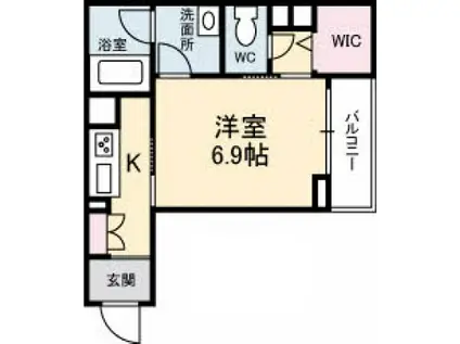 テラ五日市駅前(1K/3階)の間取り写真