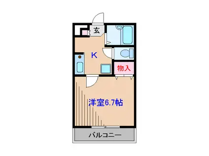 フレアコンフォール日吉B棟(1K/1階)の間取り写真