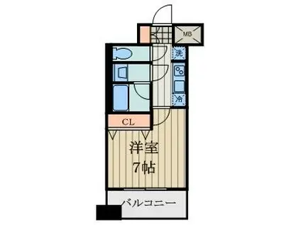 プライムアーバン武蔵小金井II(1K/5階)の間取り写真