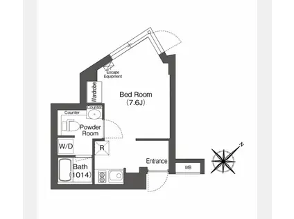 ディームス大井町フォレスト(ワンルーム/3階)の間取り写真