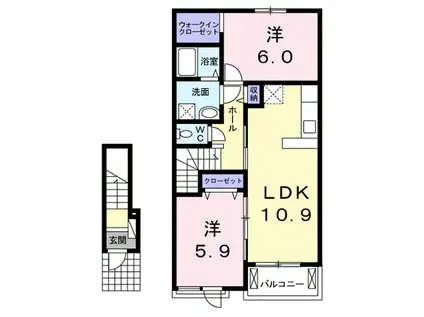 バレラス(2LDK/2階)の間取り写真