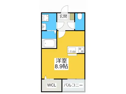 JOUER AZALEEII(ワンルーム/1階)の間取り写真