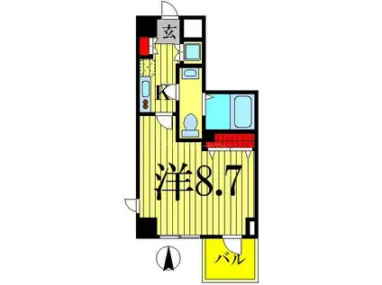 ルノンキュール(1K/6階)の間取り写真