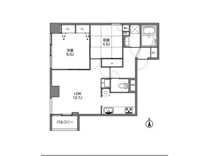 ベルフォーレ御徒町(2LDK/7階)の間取り写真