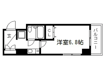 デトム・ワン一条通(1K/7階)の間取り写真