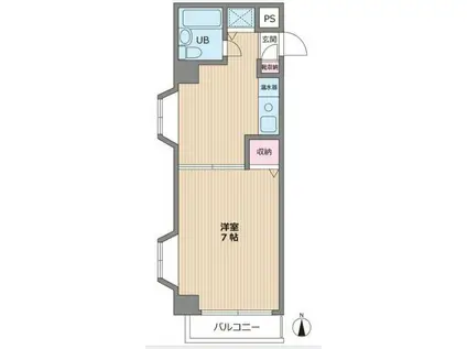 サニーハイツ(1DK/3階)の間取り写真