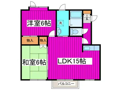 ピュアコート(2LDK/1階)の間取り写真