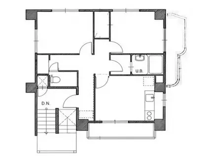 上野毛マンシオン(2DK/5階)の間取り写真