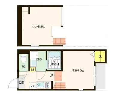 クレストフォート北山(1K/1階)の間取り写真