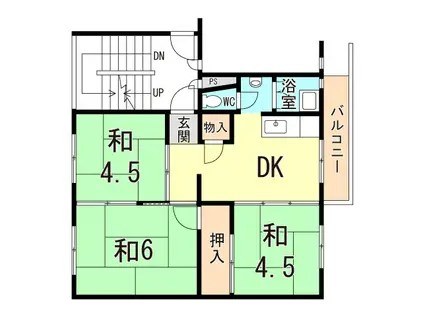 東垂水南(3DK/5階)の間取り写真