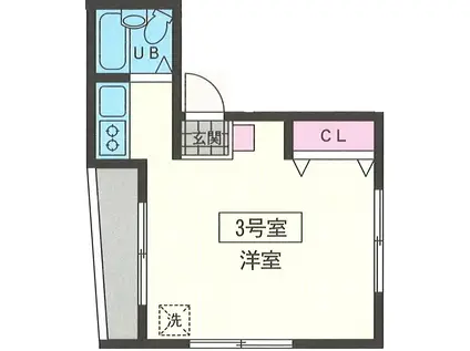リアビル(ワンルーム/2階)の間取り写真