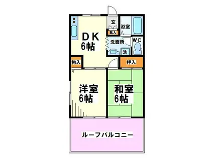 パセーラ12(2DK/2階)の間取り写真