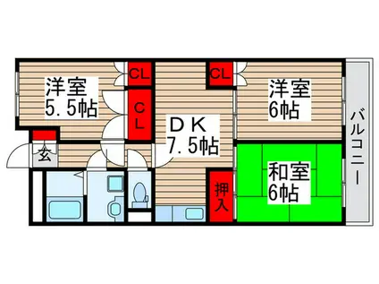 ニューコーポ高橋(3DK/2階)の間取り写真