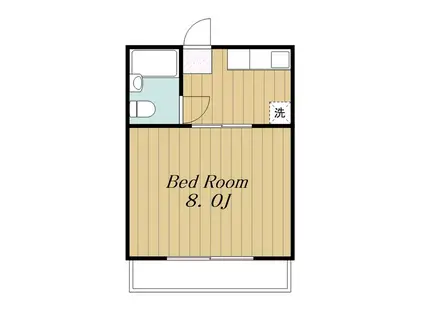 コーポ愛名B棟(1K/3階)の間取り写真