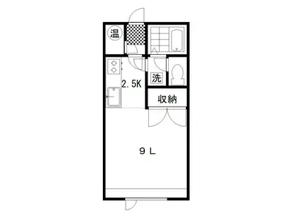 ベルメゾン芦野(1K/2階)の間取り写真