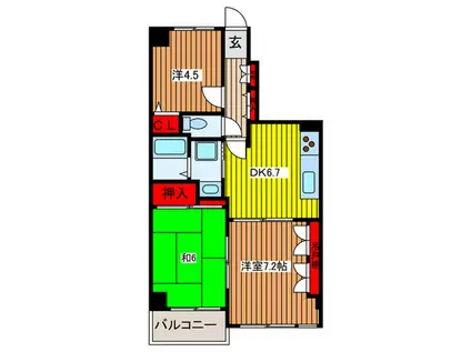 ベルム浦和(3DK/9階)の間取り写真