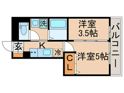 カンピエーレ(2K/1階)の間取り写真