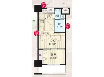 NO.71オリエントトラストタワー(1DK/31階)の間取り写真