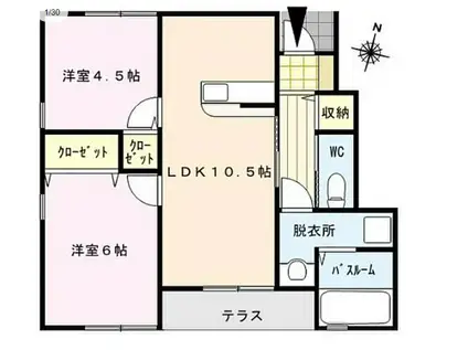 プランソレイユ(2LDK/2階)の間取り写真