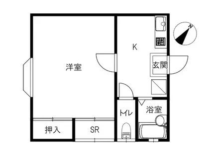 メゾンジュネス(1K/2階)の間取り写真