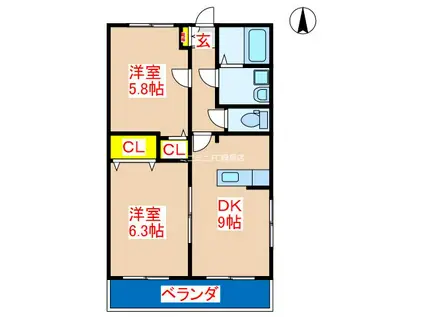 第二タクトマンション(2DK/2階)の間取り写真