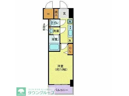 リーフコンフォート本厚木(1K/8階)の間取り写真