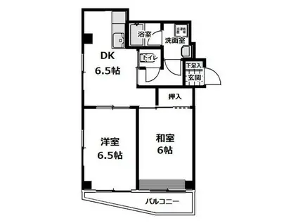 ピアコート言問(2DK/4階)の間取り写真