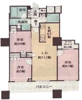 ザ・パークハウス西新宿タワー60(3LDK/32階)の間取り写真