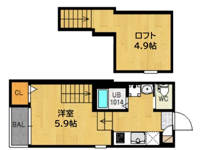 RIZEST北四番丁(1K/1階)の間取り写真