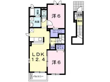 モデルノブローテA(2LDK/2階)の間取り写真