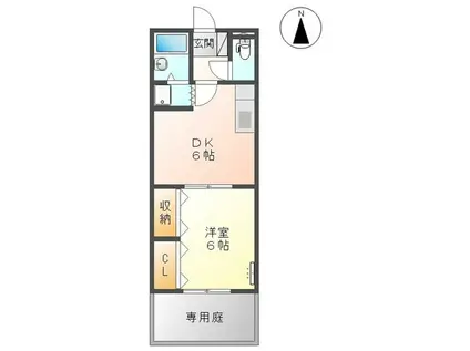 アイランドTAKASHI(1DK/1階)の間取り写真