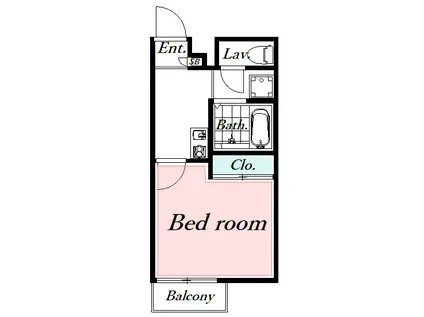 テリオス(1K/1階)の間取り写真