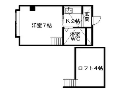 メモリー8・12(1K/2階)の間取り写真