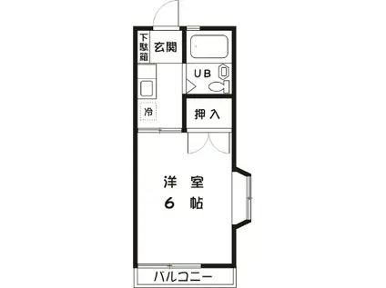 AMUSEMENT.MI(1K/2階)の間取り写真