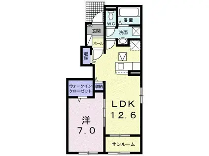 MTIハイツ IV(1LDK/1階)の間取り写真