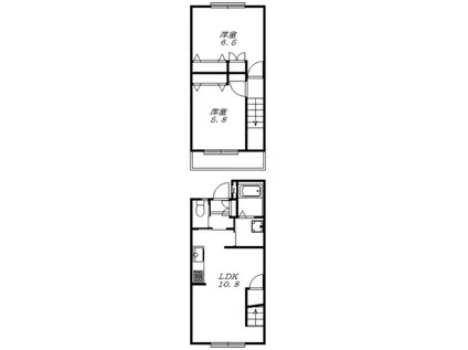 BRIGHT COURT調布(2LDK/1階)の間取り写真