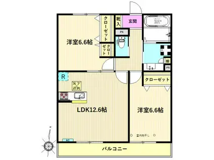 アルコ イーリス(2LDK/1階)の間取り写真