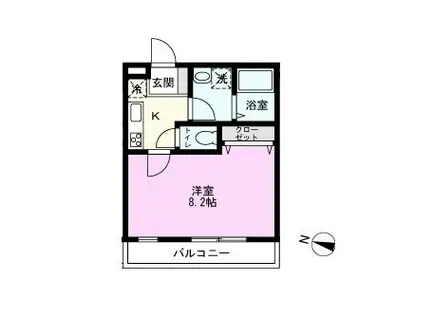 ヒューマンパレス吉川(1K/2階)の間取り写真