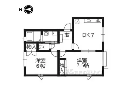 コンフォート(2DK/2階)の間取り写真