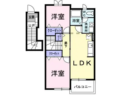 ボナ一ルY A棟(2LDK/1階)の間取り写真