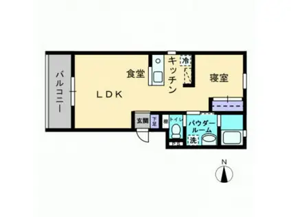 PURE LEAVES(1LDK/3階)の間取り写真