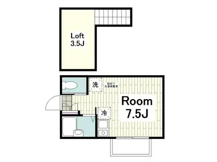 ラルフ東逗子(ワンルーム/2階)の間取り写真
