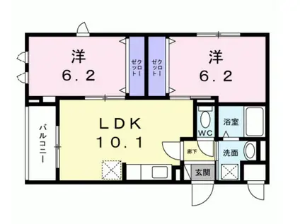 H・S駒込(2LDK/2階)の間取り写真