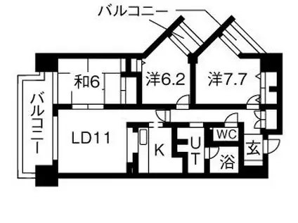 井清寿マンション(3LDK/6階)の間取り写真