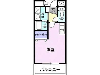 リーヴァ 神石(1K/1階)の間取り写真