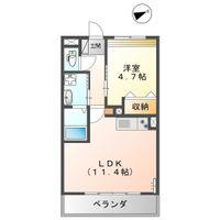 LA VIE EN ROSE HILL(1LDK/2階)の間取り写真