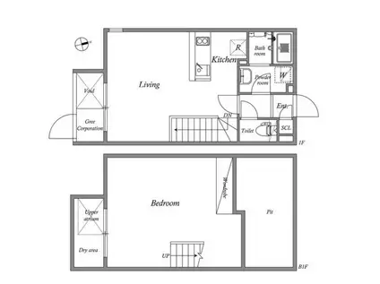 パセオ神楽坂(1LDK/1階)の間取り写真