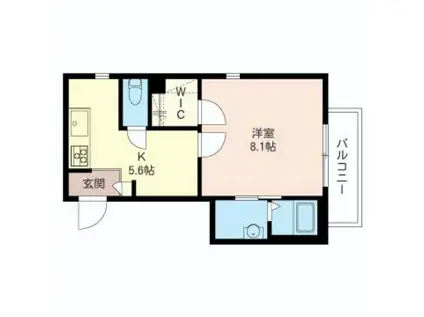 フラグシップ余丁町(1DK/3階)の間取り写真