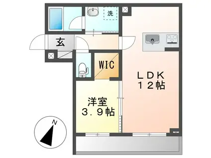 シャーメゾンはしま(1LDK/3階)の間取り写真